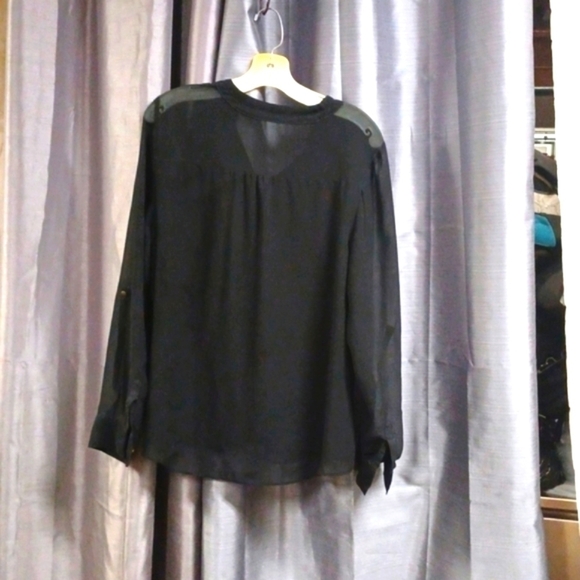 🙋A.N.A. sheer black blouse, button down front design S XL good condition - Picture 10 of 10